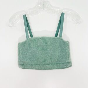 Gymshark Whitney Simmons Eyelash Knit Bandeau Top in Leaf Green Size Small